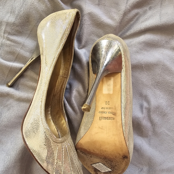 Roberto Cavalli Genuine leather sequin pumps - Picture 4 of 5